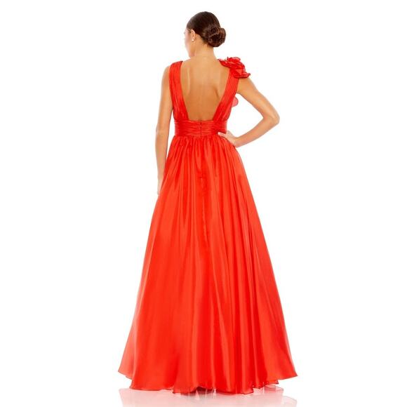 Mac Duggal Ruffle Detail Ruched Chiffon Ballgown - Picture 2 of 5